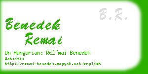 benedek remai business card